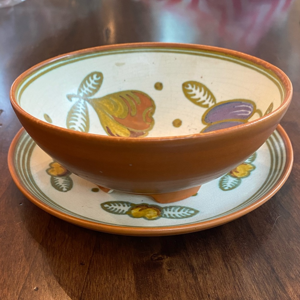 Gouda bowl plate colander pottery 4001 Mona Holland vintage antique